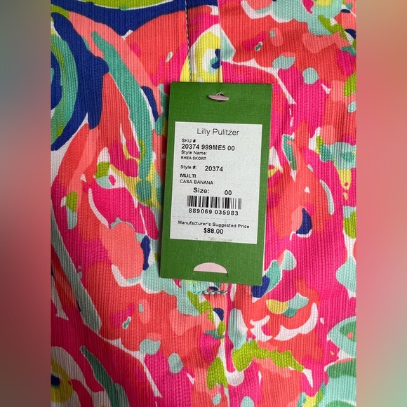 Lilly Pulitzer Womens size 00 Mini skirt Skort Casa Banana tropical Multicolor - Picture 4 of 6